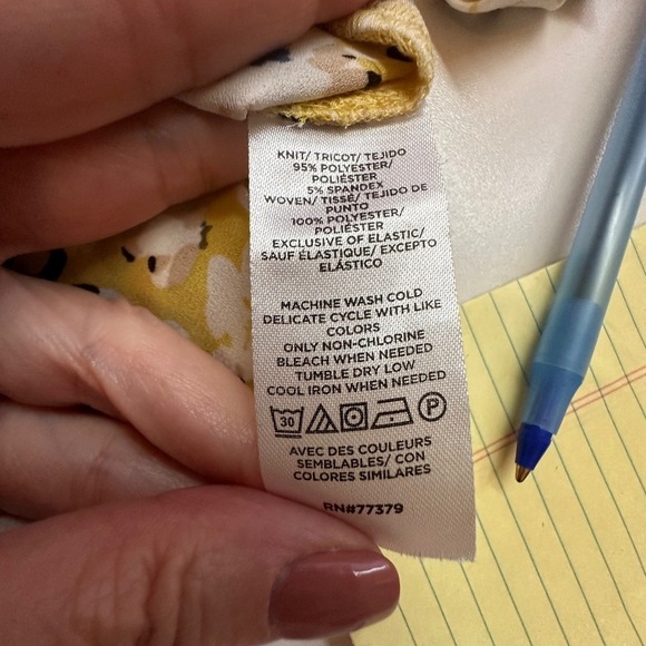 Ann‎ Taylor LOFT Floral Print Smocked Neck Tie Neck Short Sleeve Blouse Women - Picture 5 of 5